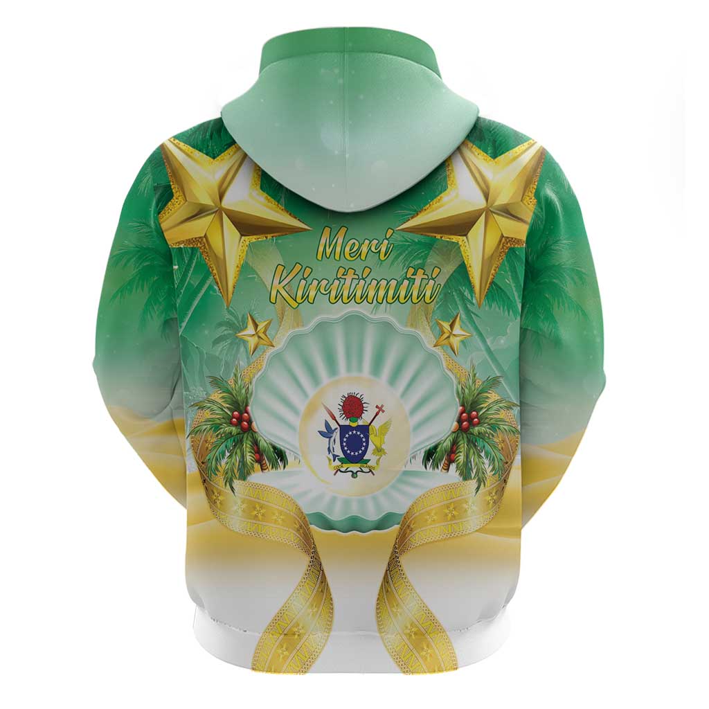 Cook Islands Christmas Zip Hoodie Seashell Santa Beach Vibes - Polynesian Pride