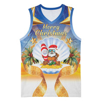 Marshall Islands Christmas Basketball Jersey Seashell Santa Beach Vibes LT05 Unisex Navy - Polynesian Pride
