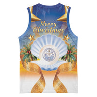 Marshall Islands Christmas Basketball Jersey Seashell Santa Beach Vibes LT05 - Polynesian Pride