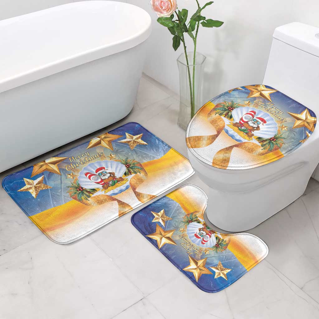 Marshall Islands Christmas Bathroom Set Seashell Santa Beach Vibes LT05 - Polynesian Pride