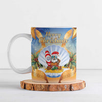 Marshall Islands Christmas Ceramic Mug Seashell Santa Beach Vibes LT05 Navy - Polynesian Pride