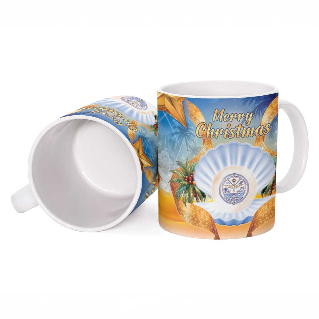 Marshall Islands Christmas Ceramic Mug Seashell Santa Beach Vibes LT05 - Polynesian Pride