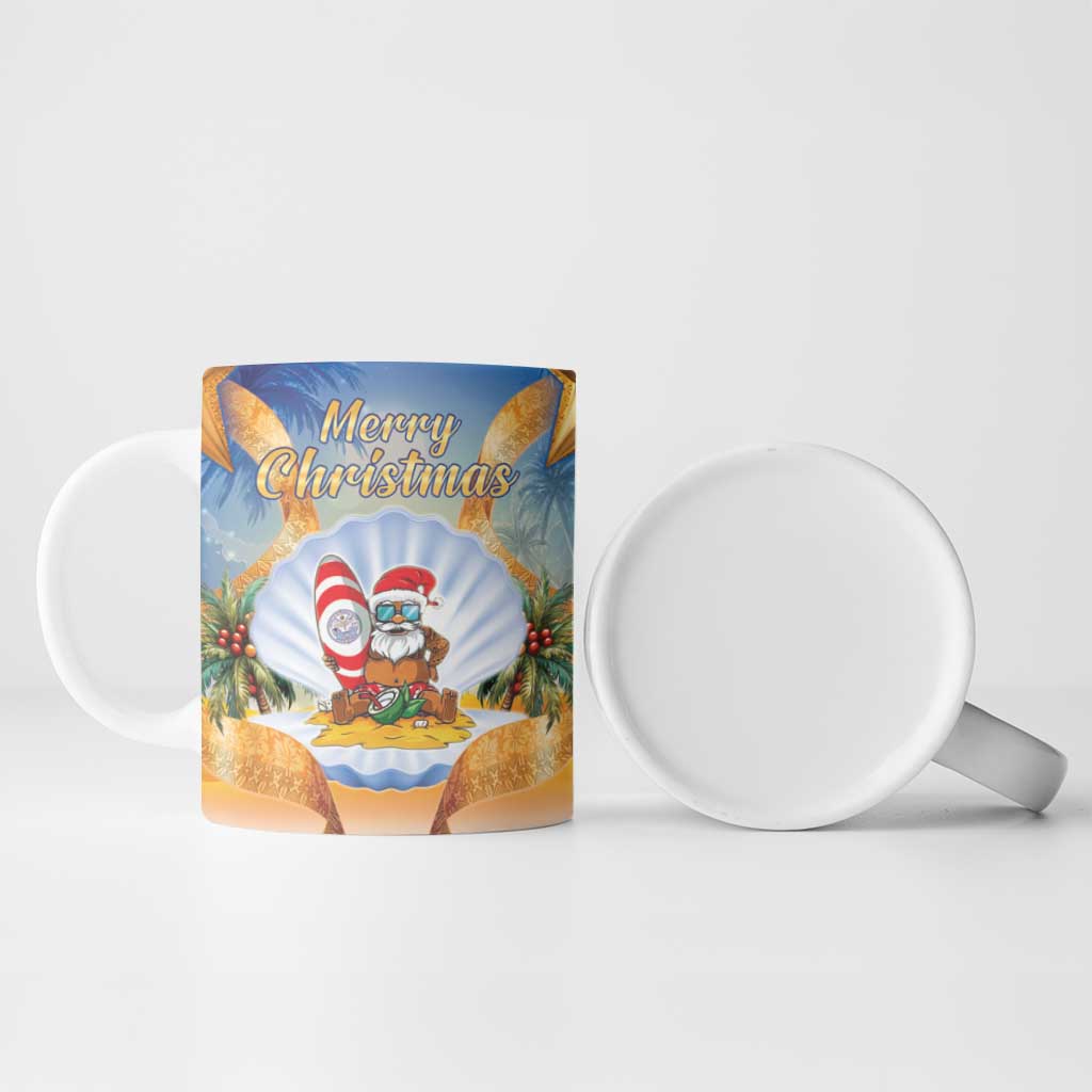 Marshall Islands Christmas Ceramic Mug Seashell Santa Beach Vibes LT05 - Polynesian Pride
