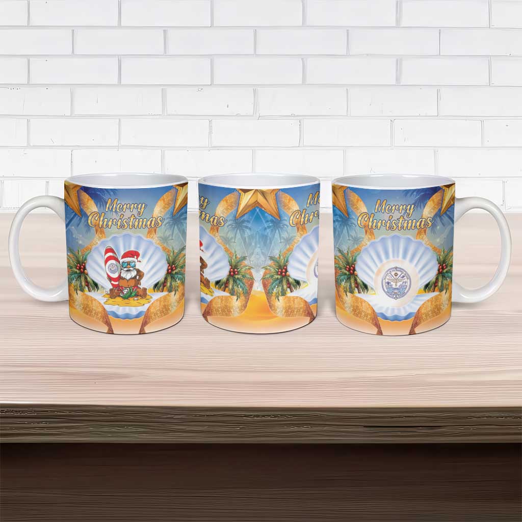 Marshall Islands Christmas Ceramic Mug Seashell Santa Beach Vibes LT05 - Polynesian Pride