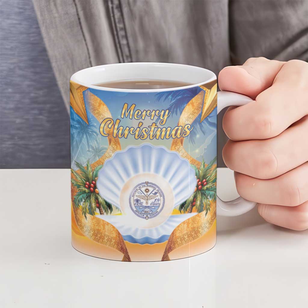 Marshall Islands Christmas Ceramic Mug Seashell Santa Beach Vibes LT05 - Polynesian Pride