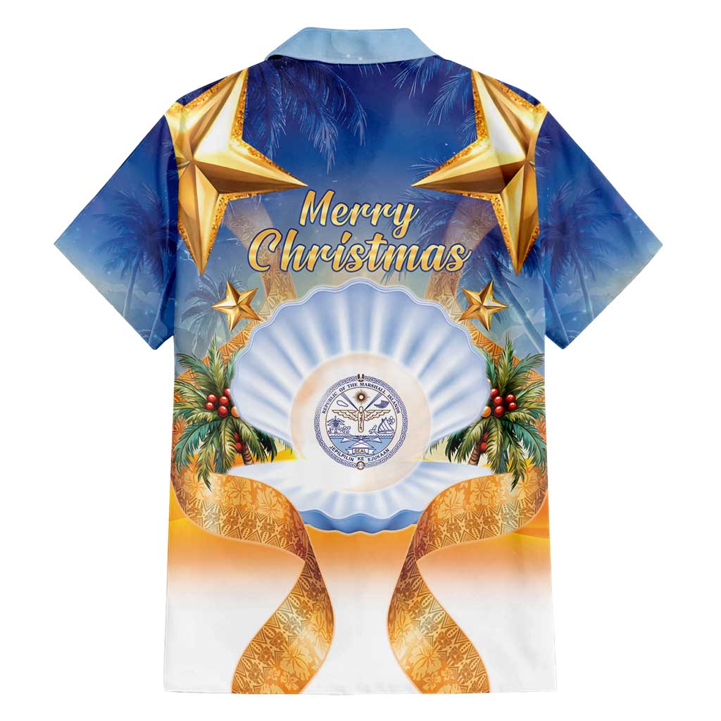 Marshall Islands Christmas Family Matching Long Sleeve Bodycon Dress and Hawaiian Shirt Seashell Santa Beach Vibes LT05 - Polynesian Pride