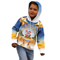 Marshall Islands Christmas Kid Hoodie Seashell Santa Beach Vibes LT05 - Polynesian Pride