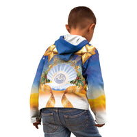 Marshall Islands Christmas Kid Hoodie Seashell Santa Beach Vibes LT05 - Polynesian Pride