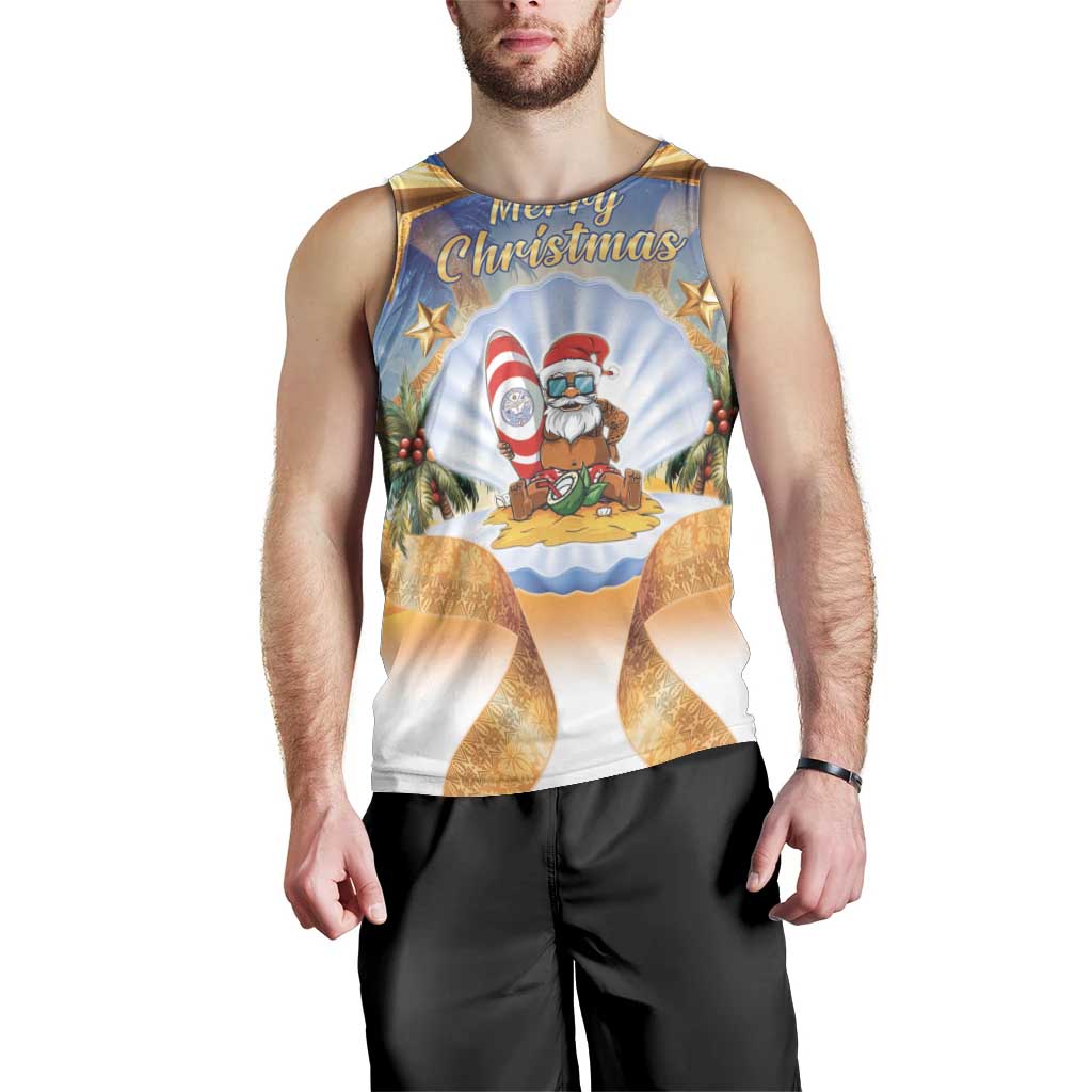 Marshall Islands Christmas Men Tank Top Seashell Santa Beach Vibes - Polynesian Pride
