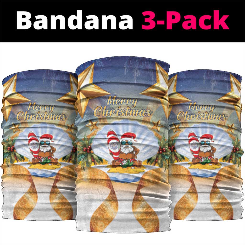 Marshall Islands Christmas Neck Gaiter Seashell Santa Beach Vibes LT05 package One Size: 25*50cm Navy - Polynesian Pride