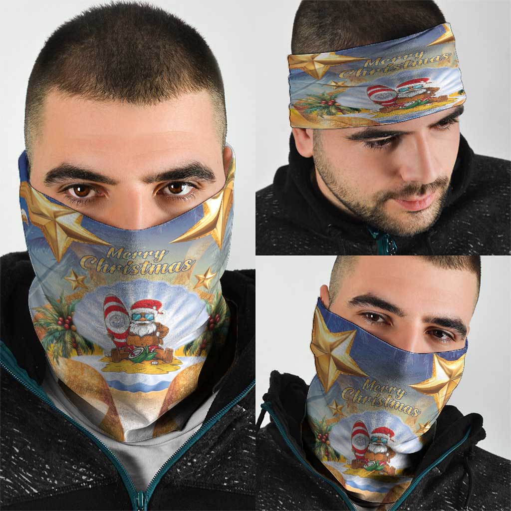Marshall Islands Christmas Neck Gaiter Seashell Santa Beach Vibes LT05 - Polynesian Pride