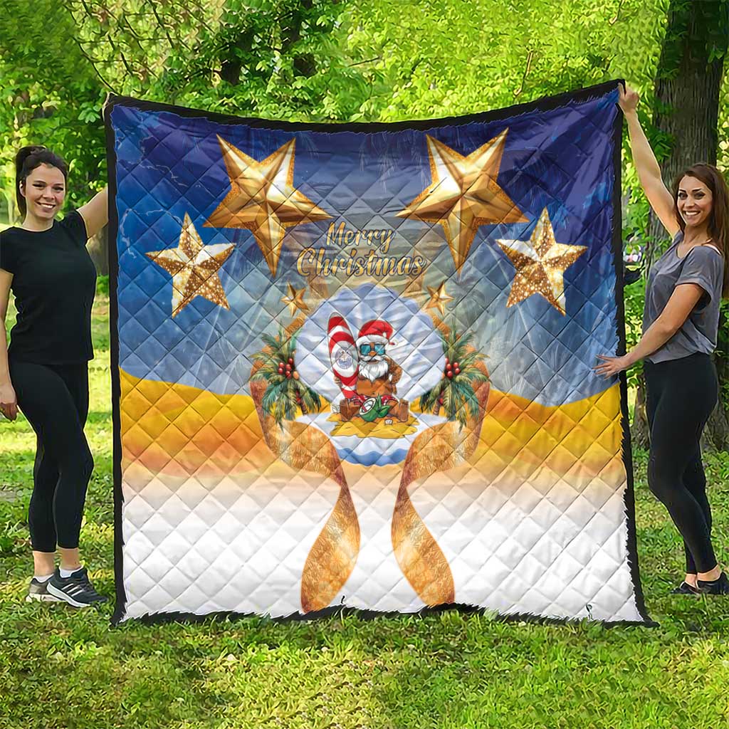 Marshall Islands Christmas Quilt Seashell Santa Beach Vibes LT05 - Polynesian Pride