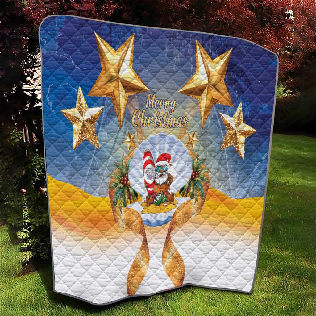 Marshall Islands Christmas Quilt Seashell Santa Beach Vibes LT05 - Polynesian Pride
