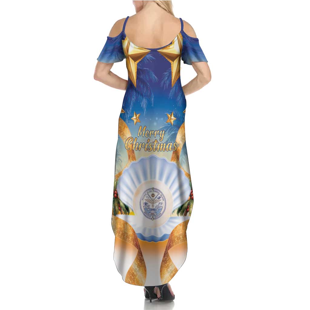 Marshall Islands Christmas Summer Maxi Dress Seashell Santa Beach Vibes LT05 - Polynesian Pride