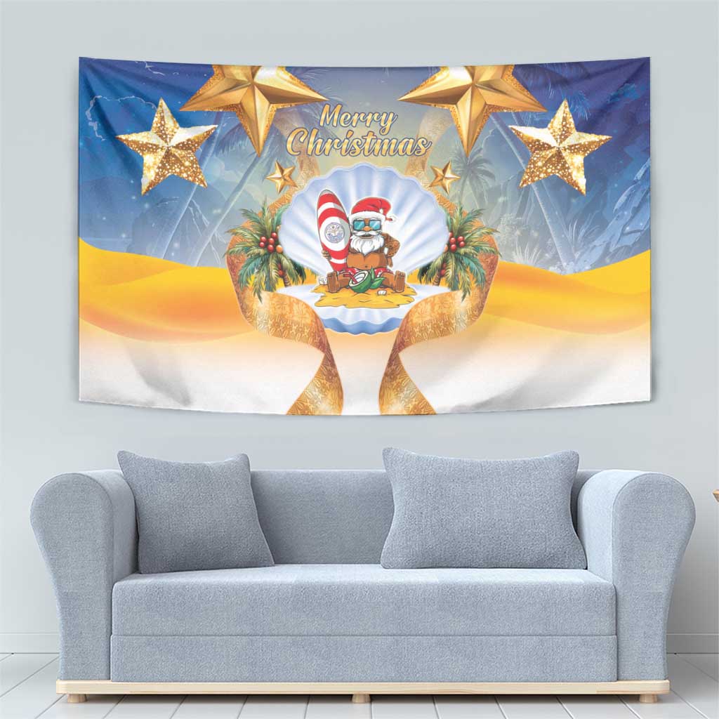 Marshall Islands Christmas Tapestry Seashell Santa Beach Vibes LT05 - Polynesian Pride