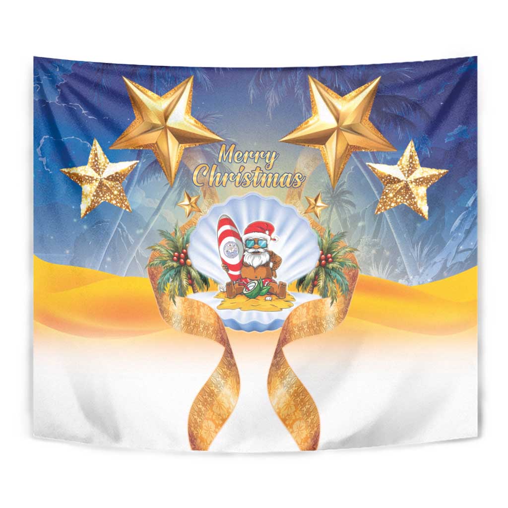 Marshall Islands Christmas Tapestry Seashell Santa Beach Vibes LT05 - Polynesian Pride