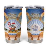 Marshall Islands Christmas Tumbler Cup Seashell Santa Beach Vibes LT05 Navy - Polynesian Pride