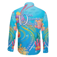 Under The Sea Scuba Diving Family Matching Off Shoulder Long Sleeve Dress and Hawaiian Shirt Polynesian Pattern LT05 - Polynesian Pride