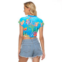 Under The Sea Scuba Diving Raglan Cropped T Shirt Polynesian Pattern LT05 - Polynesian Pride