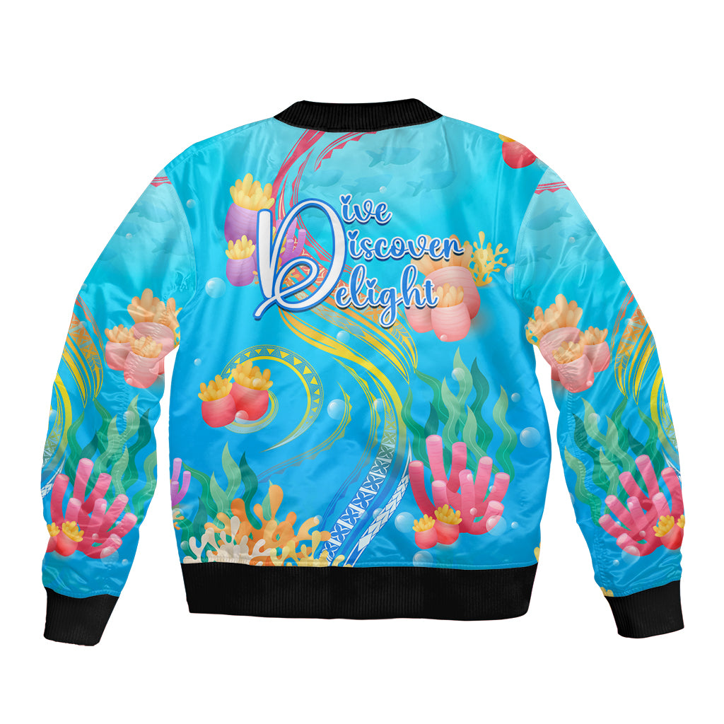 Under The Sea Scuba Diving Sleeve Zip Bomber Jacket Polynesian Pattern LT05 - Polynesian Pride