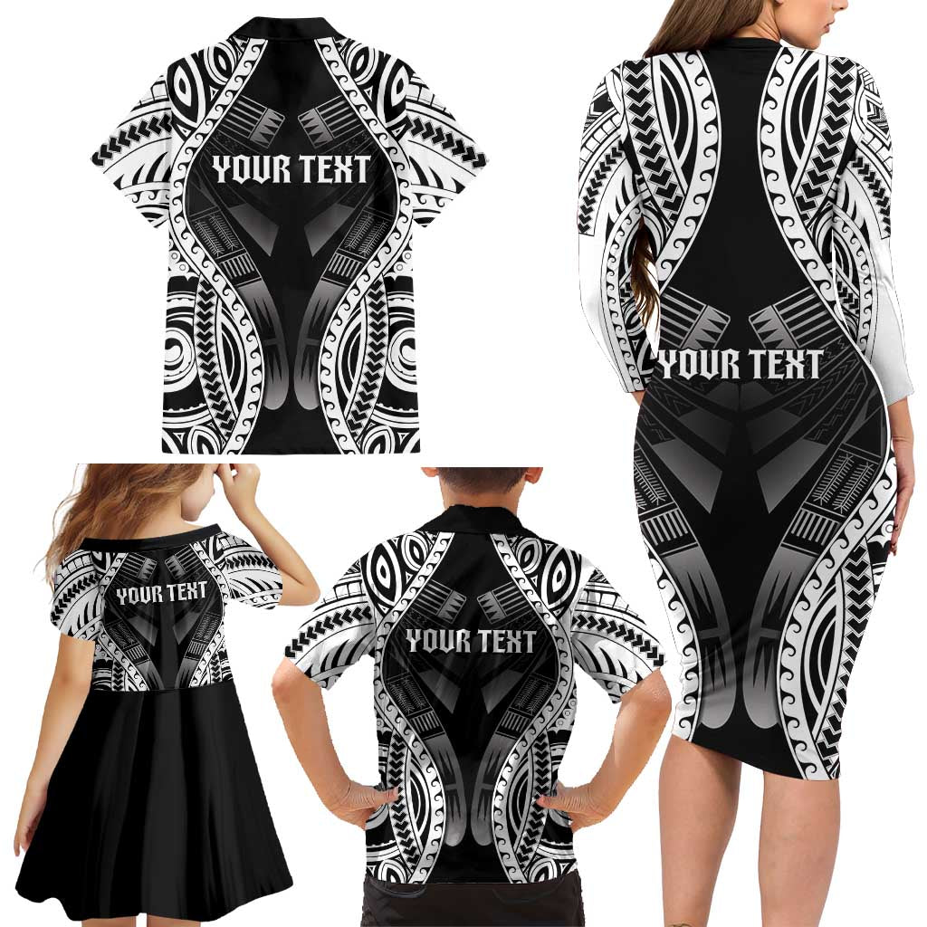 Personalised Remember Samoa Black Saturday Family Matching Long Sleeve Bodycon Dress and Hawaiian Shirt Samoa Mo Samoa LT05 - Polynesian Pride