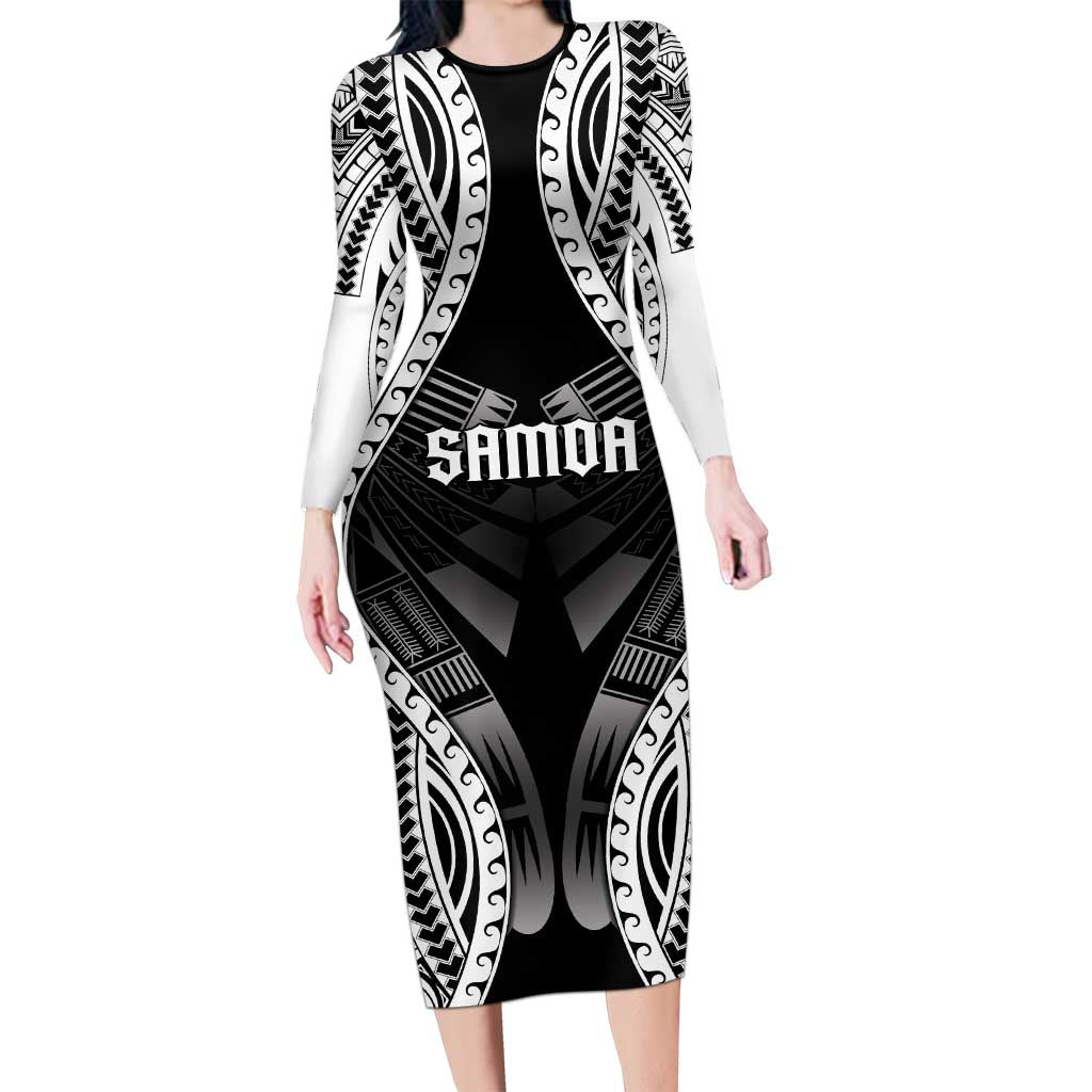 Personalised Remember Samoa Black Saturday Family Matching Long Sleeve Bodycon Dress and Hawaiian Shirt Samoa Mo Samoa LT05 Mom's Dress Black - Polynesian Pride