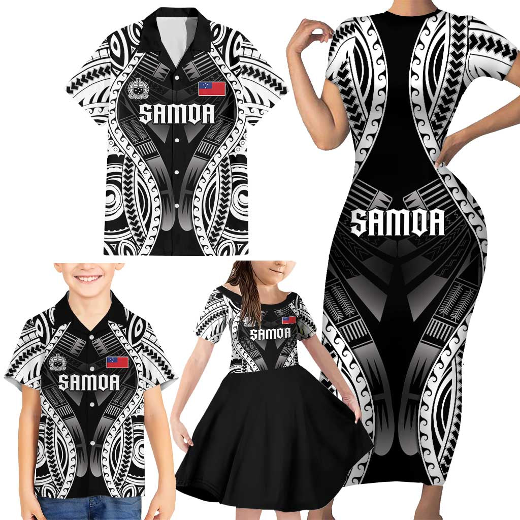 Personalised Remember Samoa Black Saturday Family Matching Short Sleeve Bodycon Dress and Hawaiian Shirt Samoa Mo Samoa LT05 - Polynesian Pride