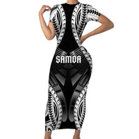Personalised Remember Samoa Black Saturday Family Matching Short Sleeve Bodycon Dress and Hawaiian Shirt Samoa Mo Samoa LT05 Mom's Dress Black - Polynesian Pride