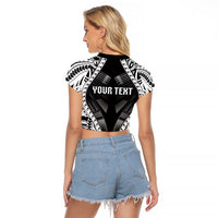 Personalised Remember Samoa Black Saturday Raglan Cropped T Shirt Samoa Mo Samoa - Polynesian Pride