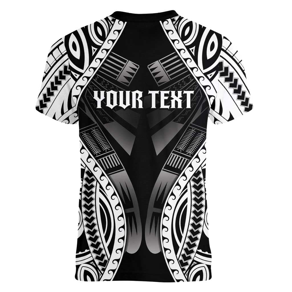 Personalised Remember Samoa Black Saturday Women V-Neck T-Shirt Samoa Mo Samoa - Polynesian Pride