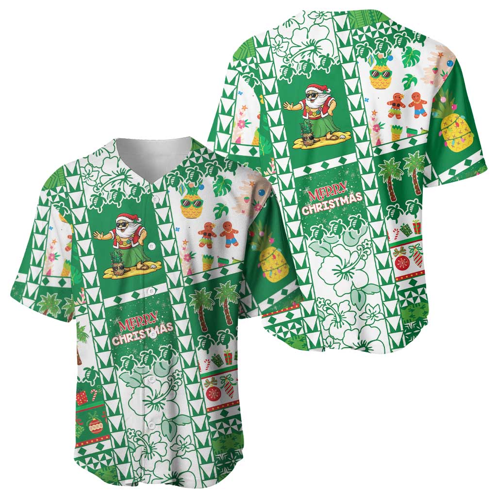 Norfolk Island Christmas Baseball Jersey Festive Beach Vibes - Polynesian Pride
