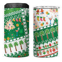 Norfolk Island Christmas 4 in 1 Can Cooler Tumbler Festive Beach Vibes LT05 One Size: 16 oz Green - Polynesian Pride