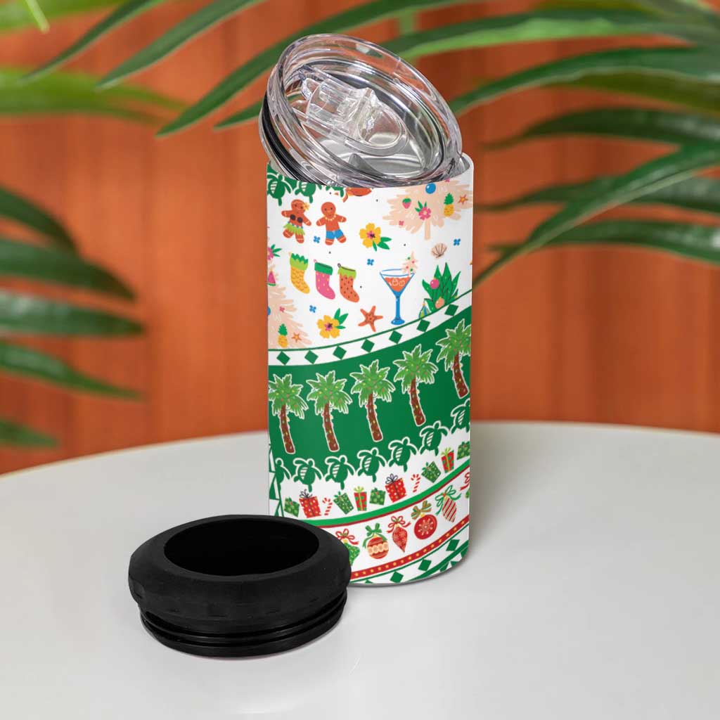 Norfolk Island Christmas 4 in 1 Can Cooler Tumbler Festive Beach Vibes LT05 - Polynesian Pride