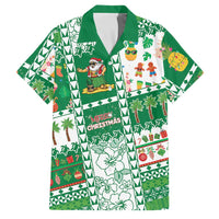 Norfolk Island Christmas Family Matching Long Sleeve Bodycon Dress and Hawaiian Shirt Festive Beach Vibes LT05 Dad's Shirt - Short Sleeve Green - Polynesian Pride