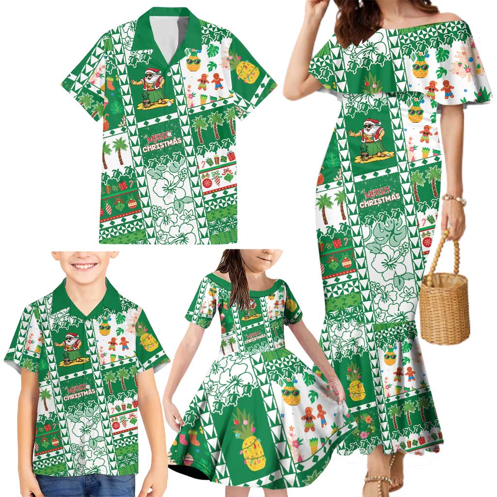 Norfolk Island Christmas Family Matching Mermaid Dress and Hawaiian Shirt Festive Beach Vibes LT05 - Polynesian Pride