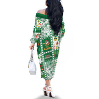 Norfolk Island Christmas Family Matching Off The Shoulder Long Sleeve Dress and Hawaiian Shirt Festive Beach Vibes LT05 - Polynesian Pride