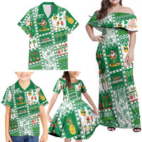 Norfolk Island Christmas Family Matching Off Shoulder Maxi Dress and Hawaiian Shirt Festive Beach Vibes LT05 - Polynesian Pride