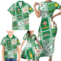 Norfolk Island Christmas Family Matching Short Sleeve Bodycon Dress and Hawaiian Shirt Festive Beach Vibes LT05 - Polynesian Pride