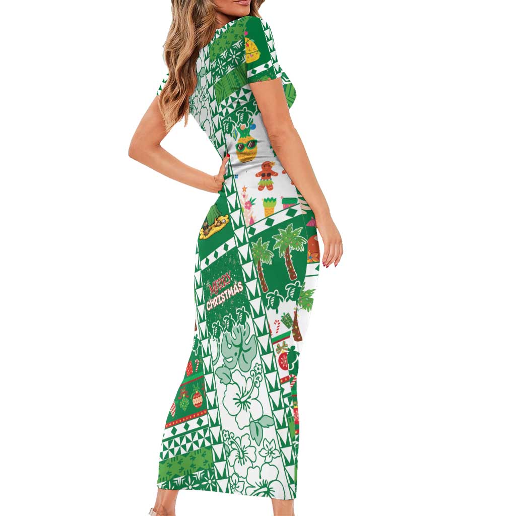 Norfolk Island Christmas Family Matching Short Sleeve Bodycon Dress and Hawaiian Shirt Festive Beach Vibes LT05 - Polynesian Pride