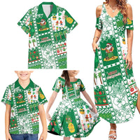 Norfolk Island Christmas Family Matching Summer Maxi Dress and Hawaiian Shirt Festive Beach Vibes LT05 - Polynesian Pride