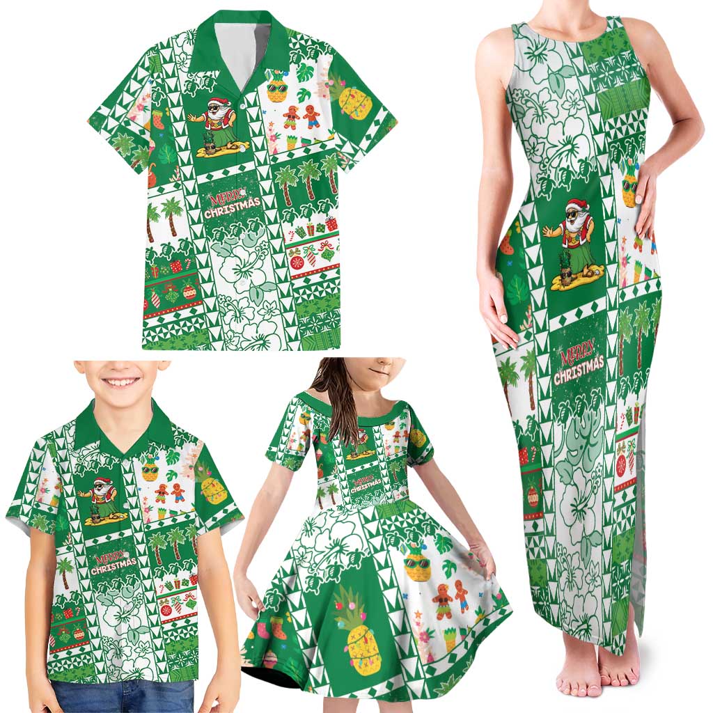 Norfolk Island Christmas Family Matching Tank Maxi Dress and Hawaiian Shirt Festive Beach Vibes LT05 - Polynesian Pride