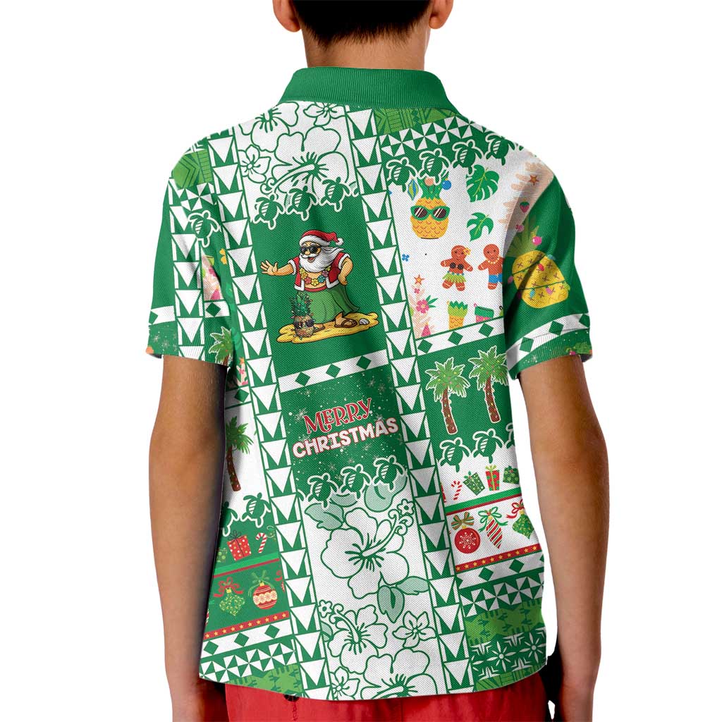 Norfolk Island Christmas Kid Polo Shirt Festive Beach Vibes LT05 - Polynesian Pride