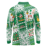 Norfolk Island Christmas Long Sleeve Polo Shirt Festive Beach Vibes LT05 - Polynesian Pride