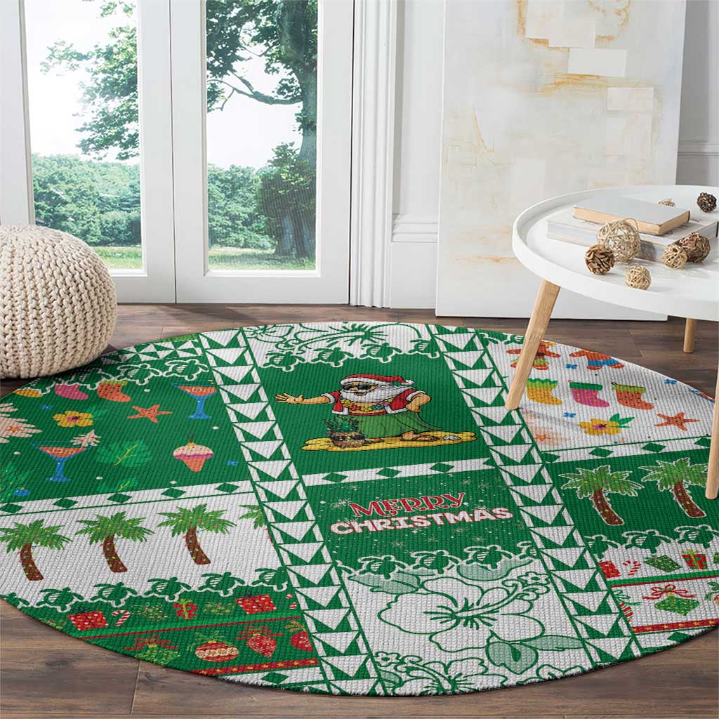 Norfolk Island Christmas Round Carpet Festive Beach Vibes - Polynesian Pride