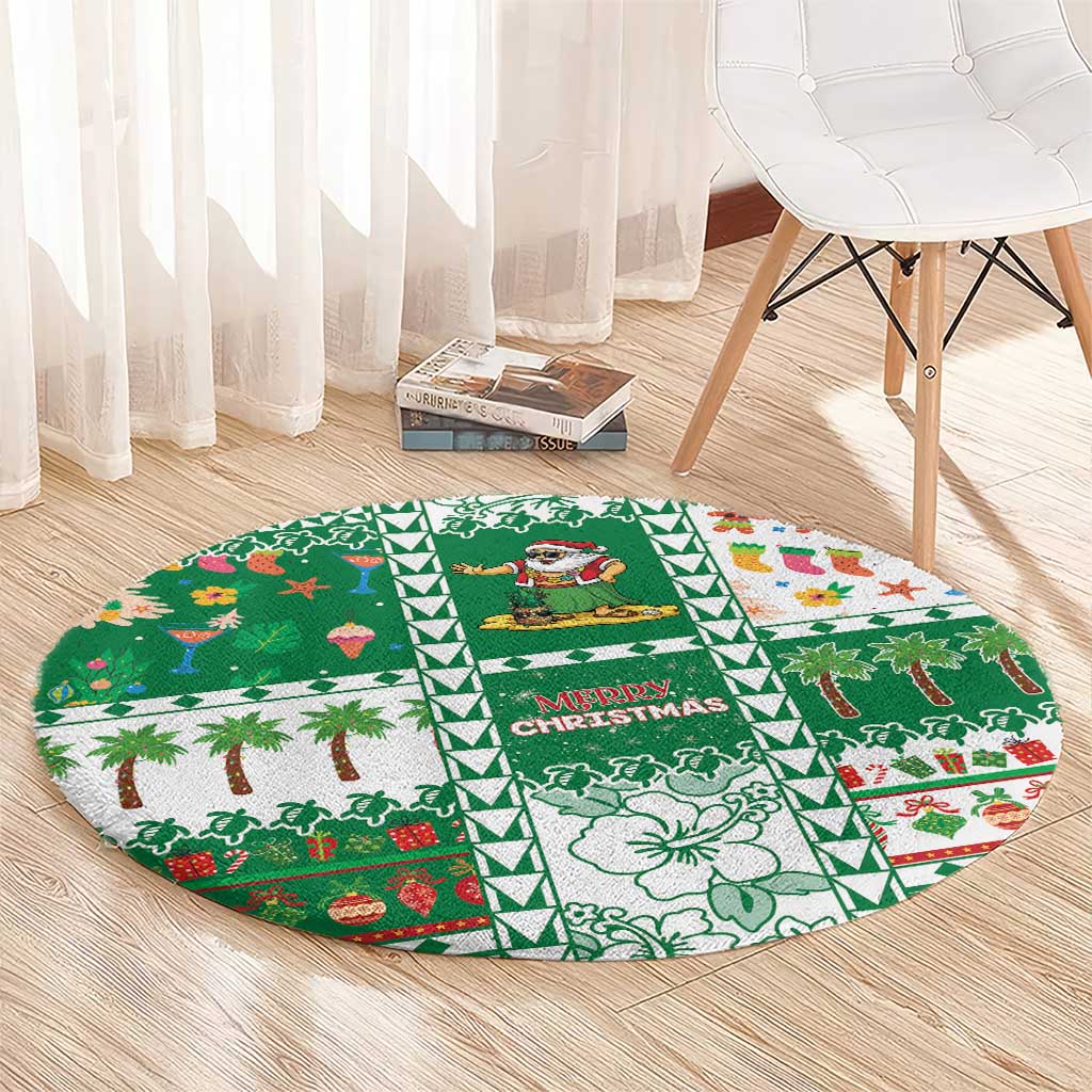 Norfolk Island Christmas Round Carpet Festive Beach Vibes - Polynesian Pride