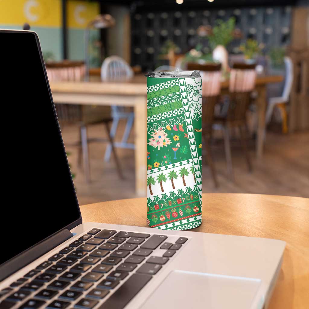 Norfolk Island Christmas Skinny Tumbler Festive Beach Vibes - Polynesian Pride
