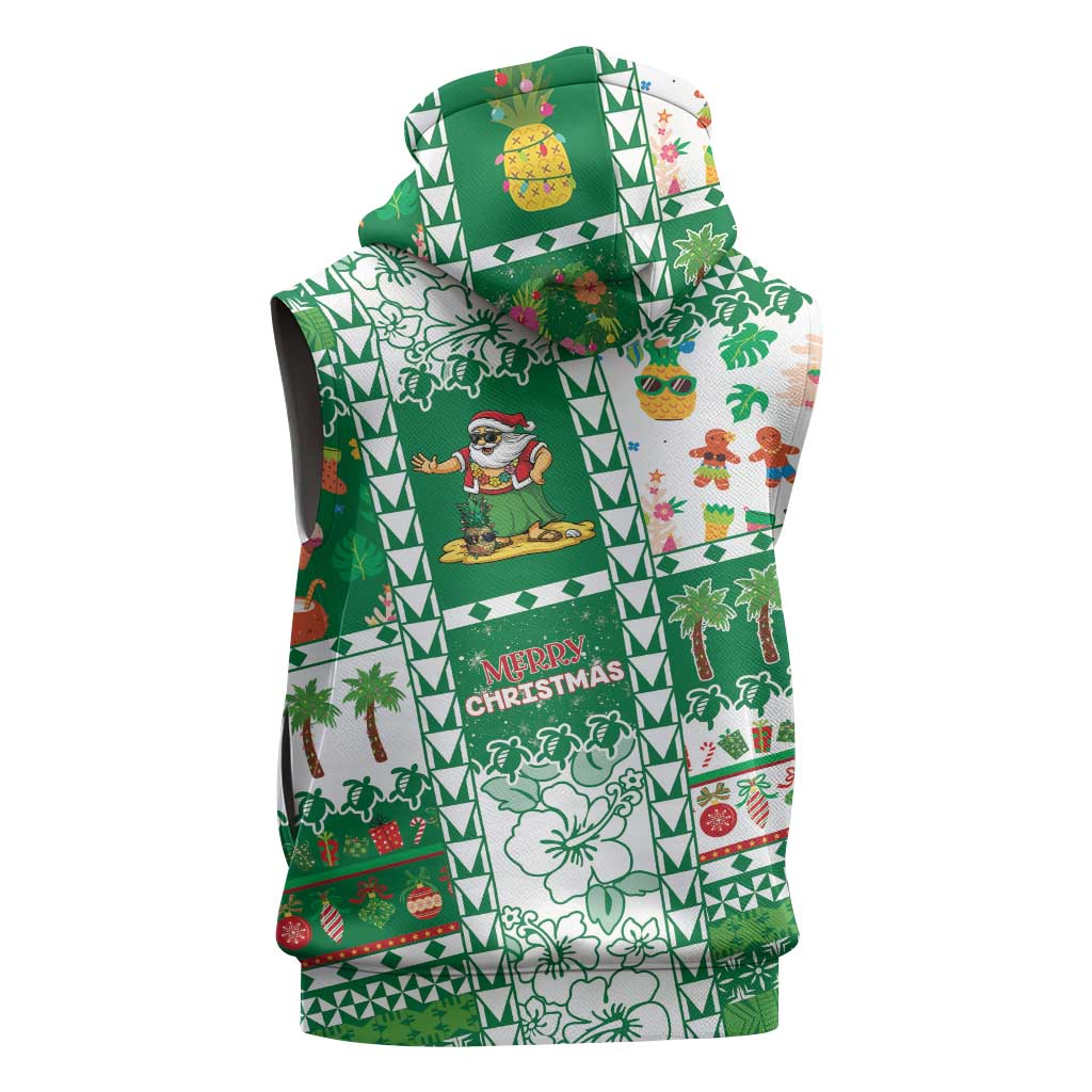 Norfolk Island Christmas Sleeveless Hoodie Festive Beach Vibes LT05 - Polynesian Pride