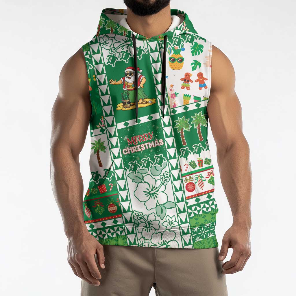 Norfolk Island Christmas Sleeveless Hoodie Festive Beach Vibes LT05 - Polynesian Pride