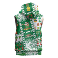 Norfolk Island Christmas Sleeveless Zip Hoodie Festive Beach Vibes - Polynesian Pride