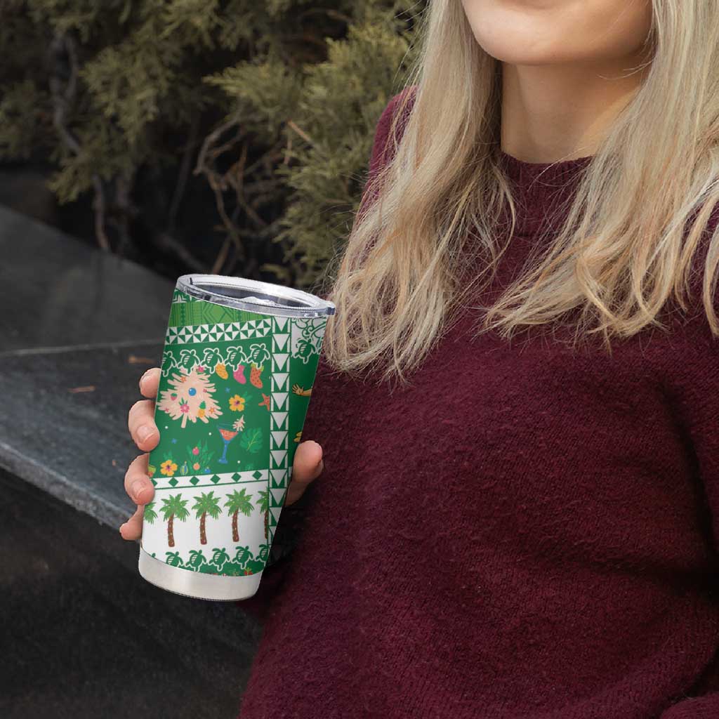 Norfolk Island Christmas Tumbler Cup Festive Beach Vibes - Polynesian Pride